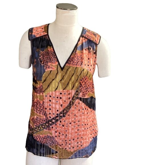 Anthropologie Of Two Minds 100% Silk Tank Top Sz M 64L - Picture 2 of 11